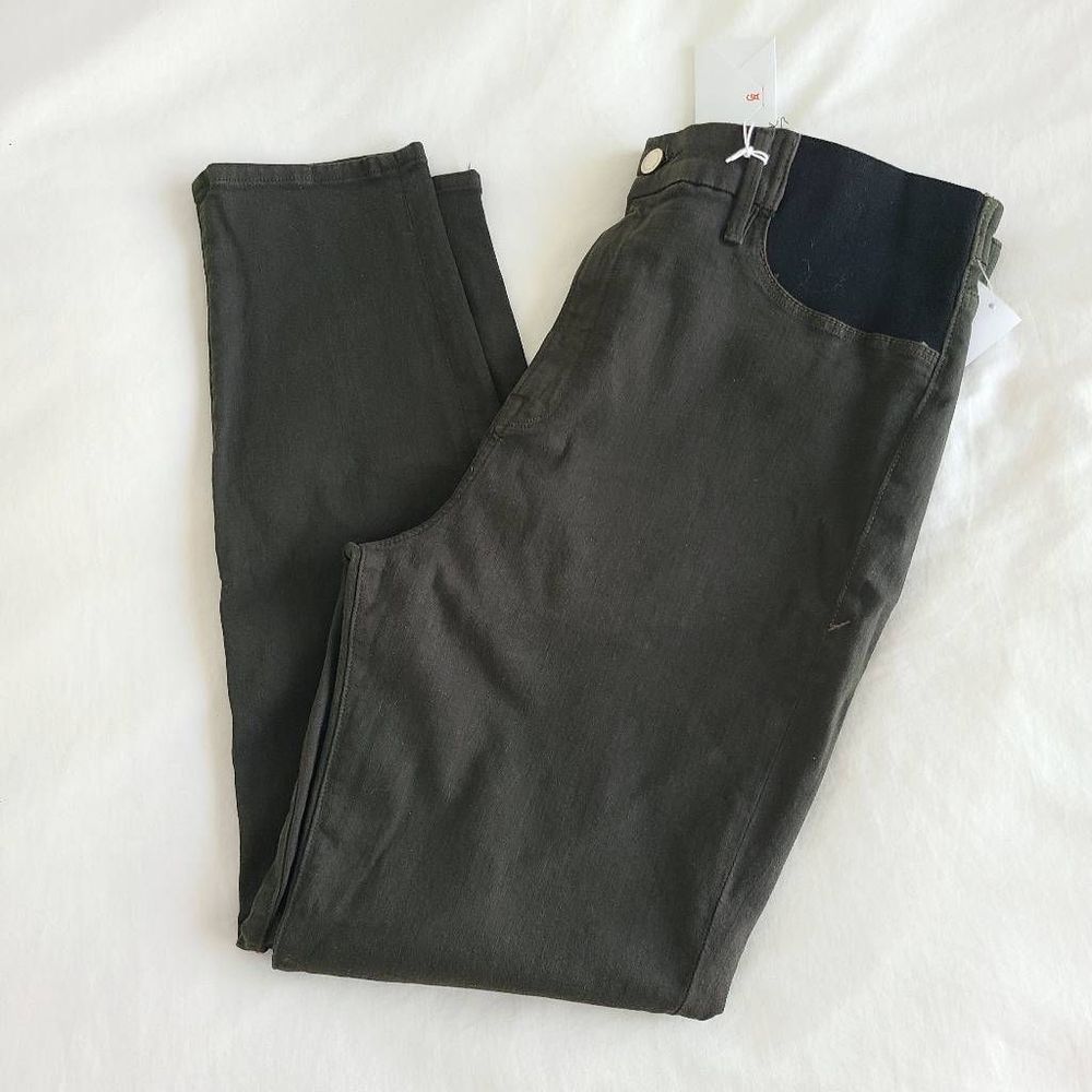 Good American Good Mama Maternity Jeans Women's Size 18 Green Denim Cotton Blend